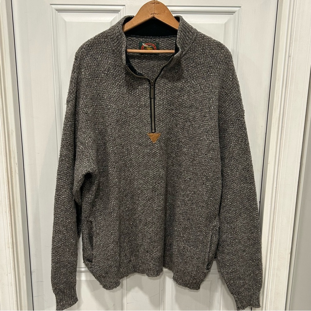 Vintage Alps Fine Apparel Rag Wool 1/4 Zip Sweater Gray Men's XL Grandpacore